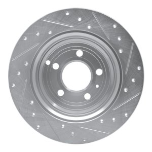 Volvo 850 Brake Rotor (1) - Rear Left - R1 Concepts - Drilled & Slotted - Silver - `96-`04